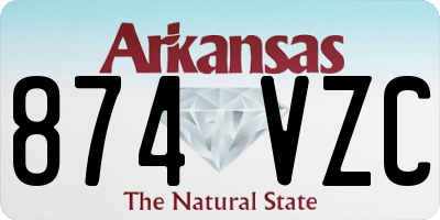 AR license plate 874VZC