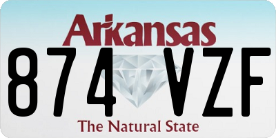 AR license plate 874VZF