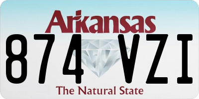 AR license plate 874VZI