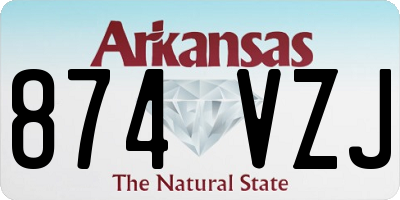 AR license plate 874VZJ