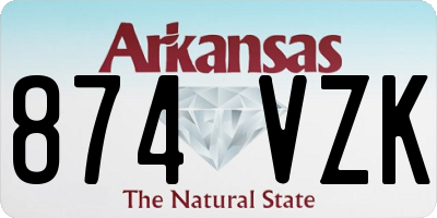 AR license plate 874VZK
