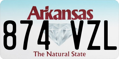 AR license plate 874VZL