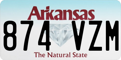 AR license plate 874VZM