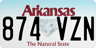 AR license plate 874VZN