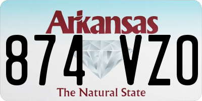 AR license plate 874VZO