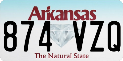 AR license plate 874VZQ