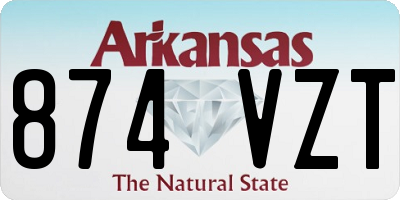 AR license plate 874VZT