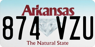 AR license plate 874VZU