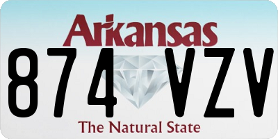 AR license plate 874VZV