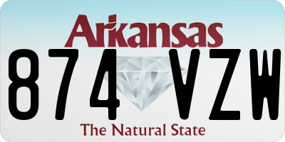AR license plate 874VZW