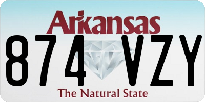 AR license plate 874VZY