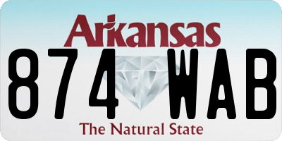 AR license plate 874WAB