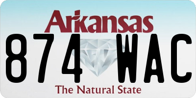 AR license plate 874WAC
