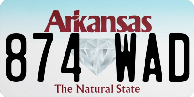 AR license plate 874WAD