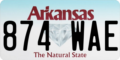 AR license plate 874WAE