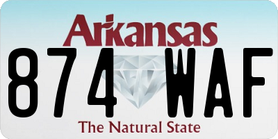 AR license plate 874WAF