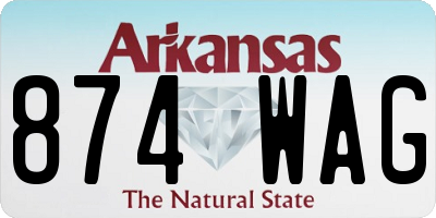 AR license plate 874WAG