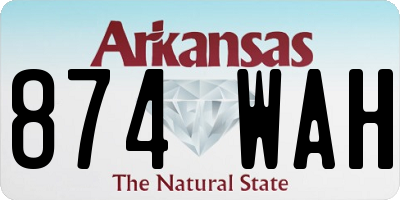 AR license plate 874WAH