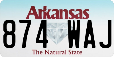 AR license plate 874WAJ