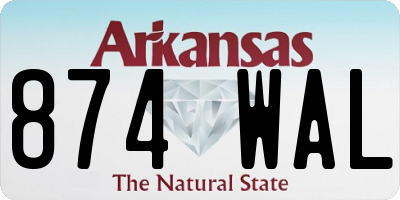 AR license plate 874WAL