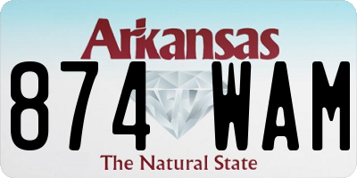 AR license plate 874WAM