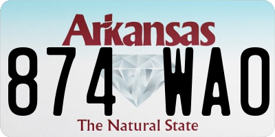 AR license plate 874WAO