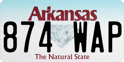 AR license plate 874WAP