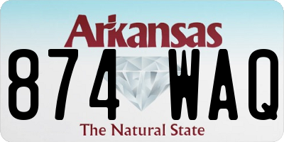 AR license plate 874WAQ
