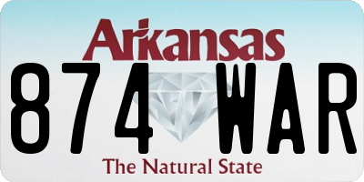 AR license plate 874WAR