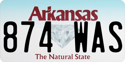 AR license plate 874WAS
