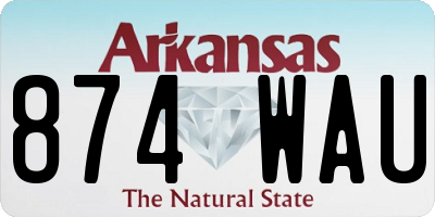 AR license plate 874WAU