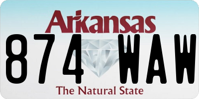 AR license plate 874WAW