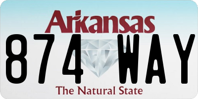 AR license plate 874WAY