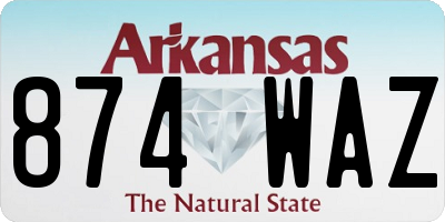 AR license plate 874WAZ
