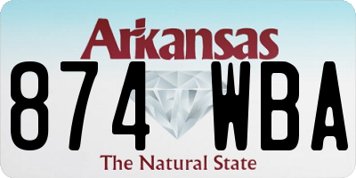 AR license plate 874WBA
