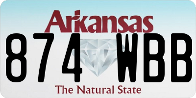 AR license plate 874WBB