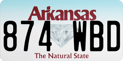 AR license plate 874WBD