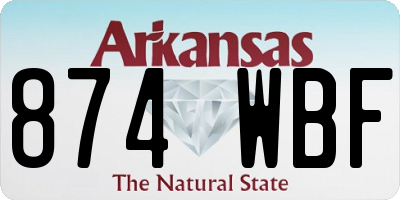 AR license plate 874WBF