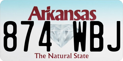 AR license plate 874WBJ