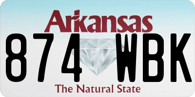 AR license plate 874WBK