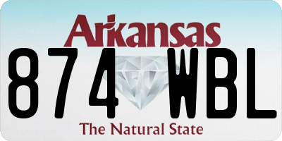 AR license plate 874WBL