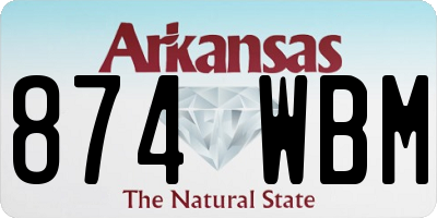 AR license plate 874WBM
