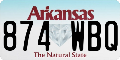 AR license plate 874WBQ