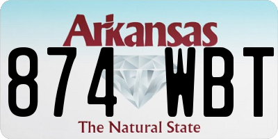 AR license plate 874WBT