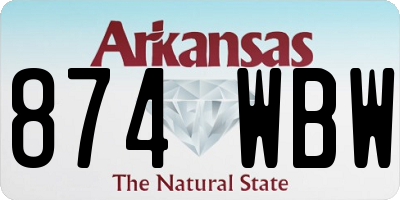 AR license plate 874WBW