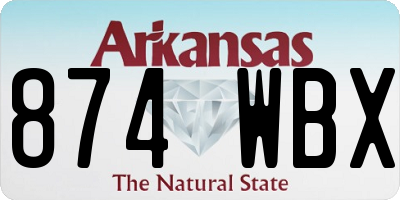 AR license plate 874WBX