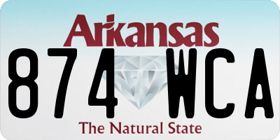 AR license plate 874WCA
