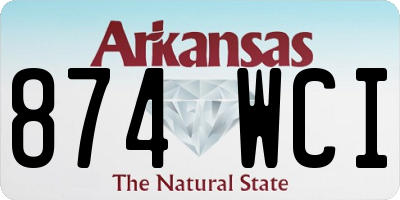 AR license plate 874WCI