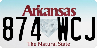 AR license plate 874WCJ