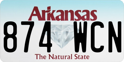 AR license plate 874WCN
